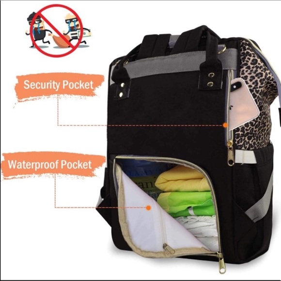 🎀Baby Diaper backpack Leopard Black New 🎀 - Picture 6 of 7